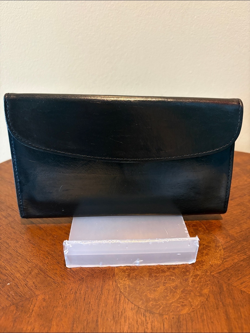 Coach Vintage Long Wallet trifold wallet Leather Smooth Black/Black interior